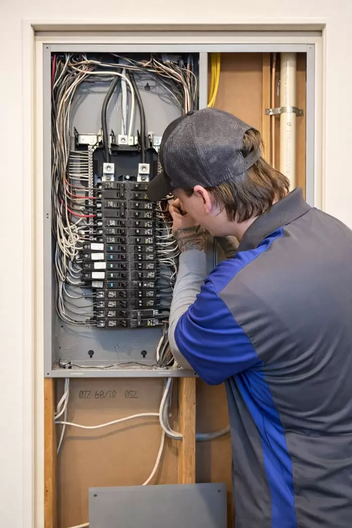 Panel Box electrician working